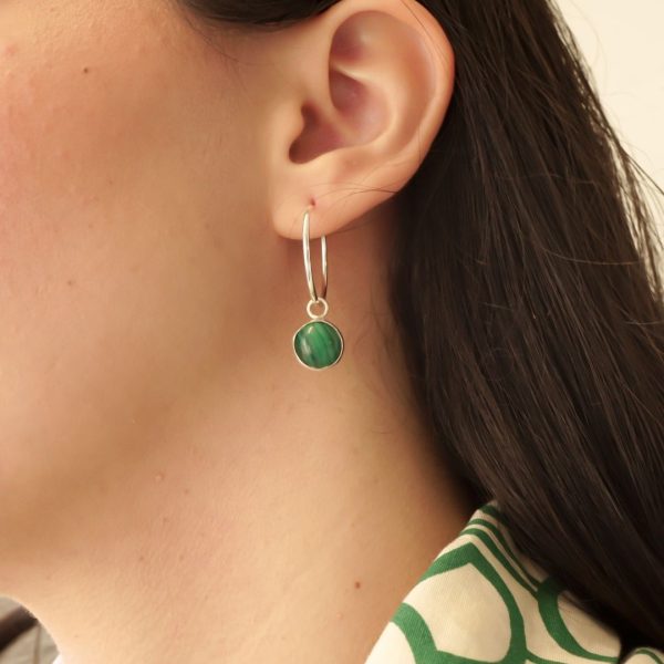 Malachite Earring Hoops - Image 2